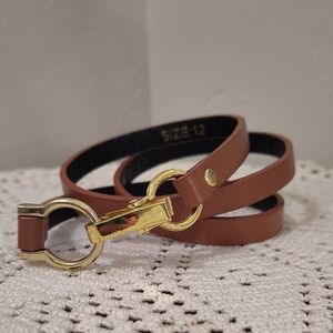 Chestnut Brown Belt Size 12 Gold Clasp